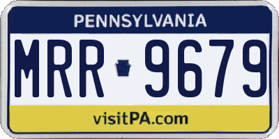 PA license plate MRR9679