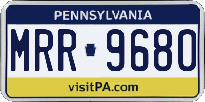 PA license plate MRR9680