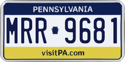PA license plate MRR9681