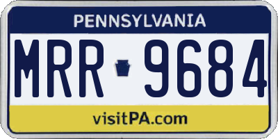 PA license plate MRR9684