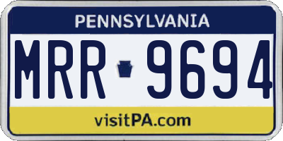 PA license plate MRR9694