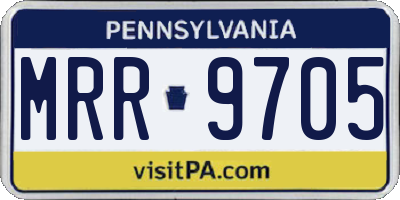 PA license plate MRR9705