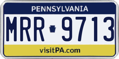 PA license plate MRR9713