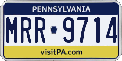 PA license plate MRR9714