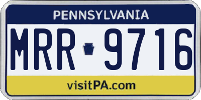PA license plate MRR9716