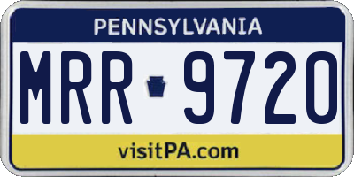 PA license plate MRR9720