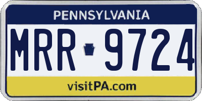 PA license plate MRR9724