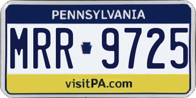 PA license plate MRR9725