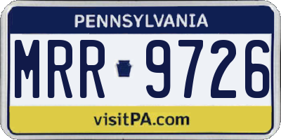 PA license plate MRR9726