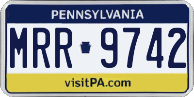 PA license plate MRR9742
