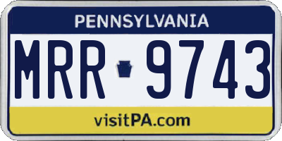 PA license plate MRR9743
