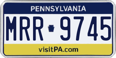 PA license plate MRR9745