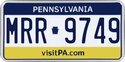 PA license plate MRR9749