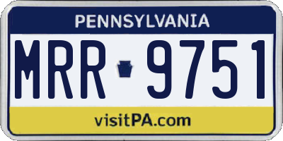 PA license plate MRR9751