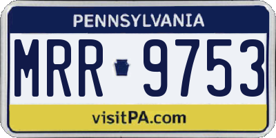PA license plate MRR9753