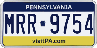 PA license plate MRR9754