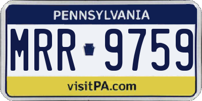 PA license plate MRR9759