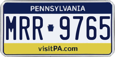 PA license plate MRR9765
