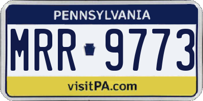 PA license plate MRR9773