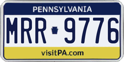 PA license plate MRR9776