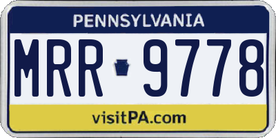 PA license plate MRR9778
