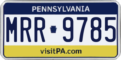 PA license plate MRR9785
