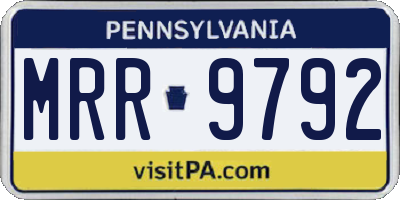 PA license plate MRR9792