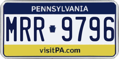 PA license plate MRR9796