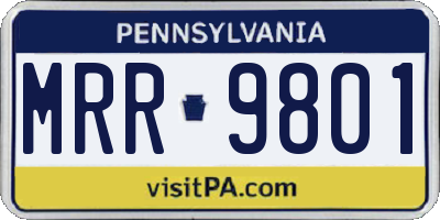 PA license plate MRR9801