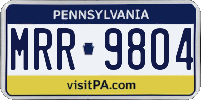 PA license plate MRR9804