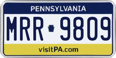 PA license plate MRR9809