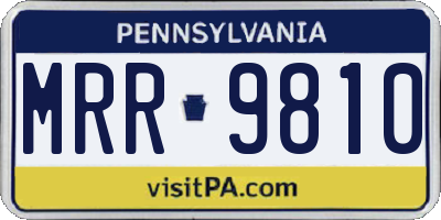 PA license plate MRR9810
