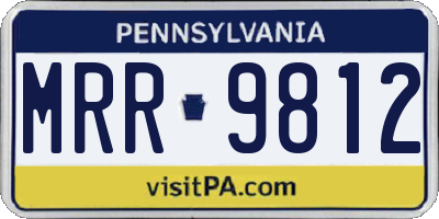 PA license plate MRR9812