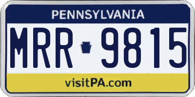 PA license plate MRR9815