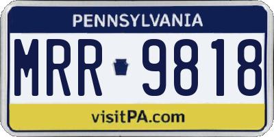 PA license plate MRR9818