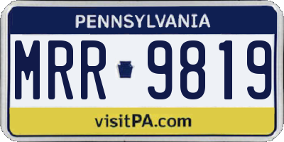 PA license plate MRR9819