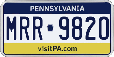 PA license plate MRR9820