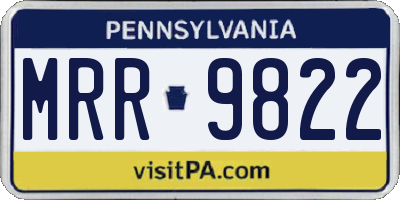 PA license plate MRR9822