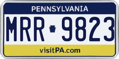 PA license plate MRR9823