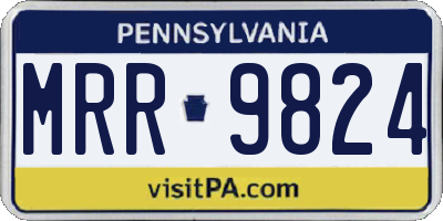 PA license plate MRR9824