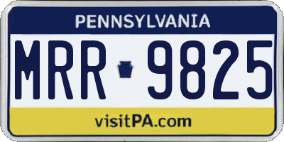 PA license plate MRR9825
