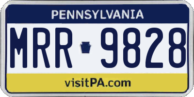 PA license plate MRR9828