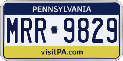 PA license plate MRR9829