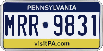 PA license plate MRR9831