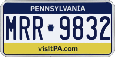 PA license plate MRR9832