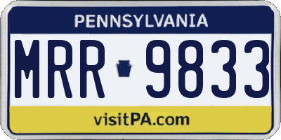 PA license plate MRR9833