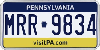 PA license plate MRR9834