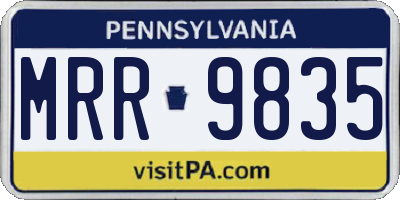 PA license plate MRR9835