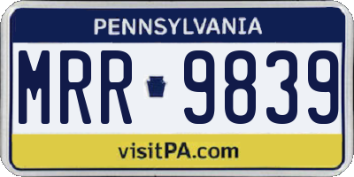 PA license plate MRR9839