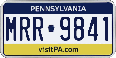 PA license plate MRR9841